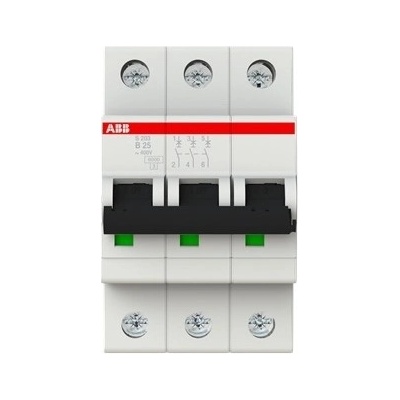 ABB S203 3-pól. 25A B 6kA