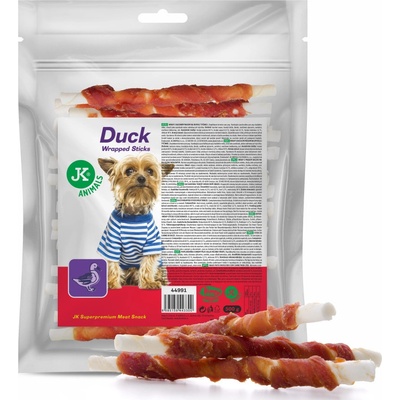 JK ANIMALS Meat Snack Duck Wrapped Sticks wrap s kachním masem na buvolí tyčince 500 g