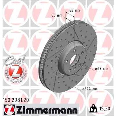 ZIMMERMANN Brzdový kotúč 150.2981.20