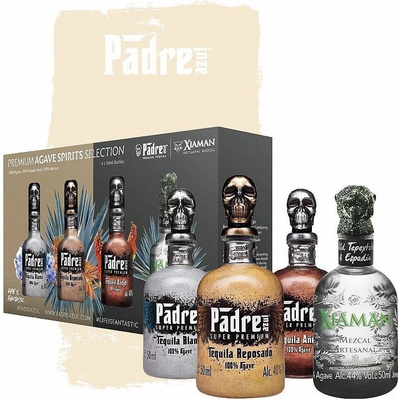 Padre Azul Blanco & Reposado & Aňejo & Xiama mexická tequila 40% 4 x 0,05 l (set)