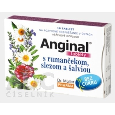 Dr. Müller Anginal s heřmánkem,slézem a šalvějí 16 tabliet