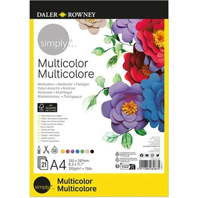 SIMPLY Multicolour Barevný skicovací blok 21 listů A4