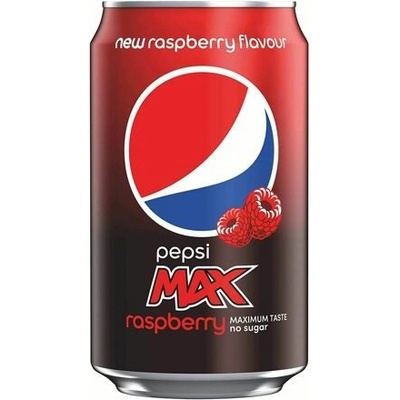 Pepsi nízkokalorická sycená limonáda bez cukru s příchutí maliny 24 x 330 ml