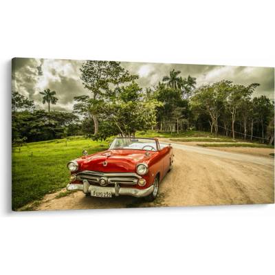Obraz - auto veterán v prírode, jednodielne 120x70 cm