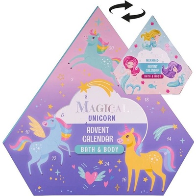 Adventní kalendář MAGICAL UNICORN & MERMAID v krabičce ve tvaru diamantu (oboustranný) – Hledejceny.cz