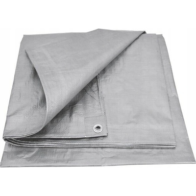 AW-Tools Šedá ochranná plachta 120 g/m2 2 x 6m Zesílená vodotěsná