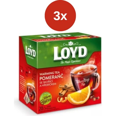 Loyd Warming Tea pyramída pomaranč škorica klinček 3 x 40 g