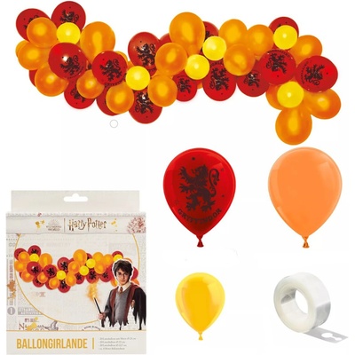 PARTY FACTORY Harry Potter balónková girlanda Nebelvír – červené, oranžové a žluté balónky