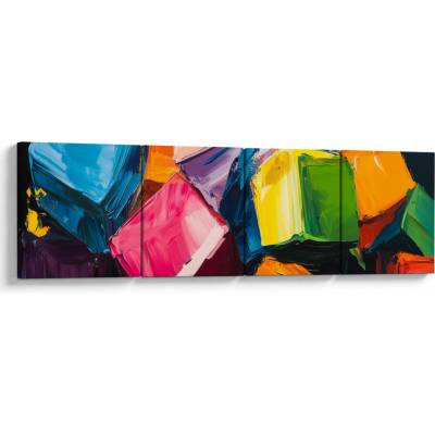 Obraz - Barevné krychle, Čtyřdílný 160x40 cm