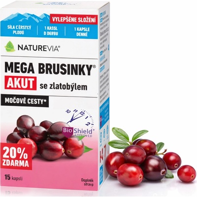 Swiss NatureVia Mega brusinky Akut 15 kapslí – Hledejceny.cz