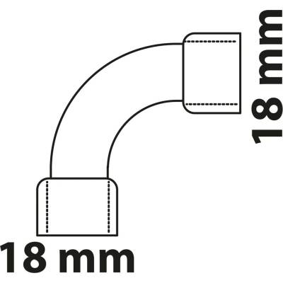 Kirchhoff ohyb 90° 18 mm 2 pouzdra prázdné