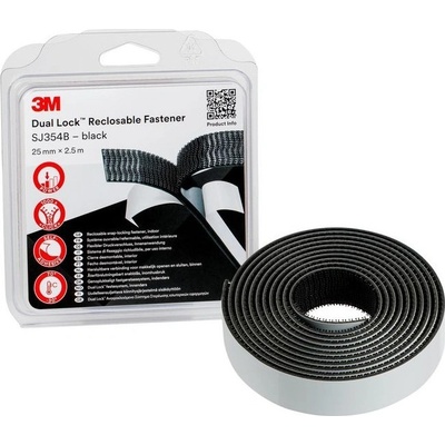 SJ354B samolepicí suchý zip 3M DUAL-LOCK SJ3540 v blistru, šíře 25mm, návin 2,5 m