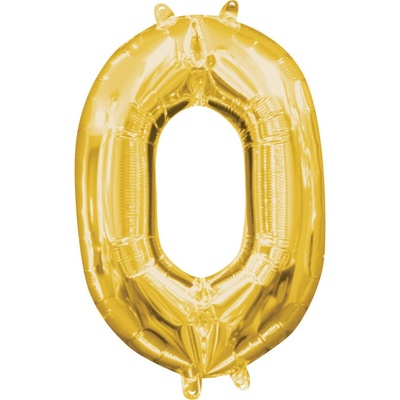 Balónek fóliový 35 cm '0' zlatý