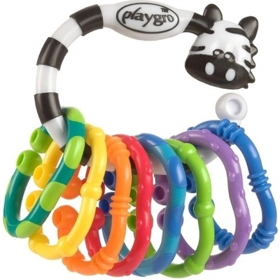 Playgro řetěz na kočárek Zebra s kroužky 9 ks – Hledejceny.cz