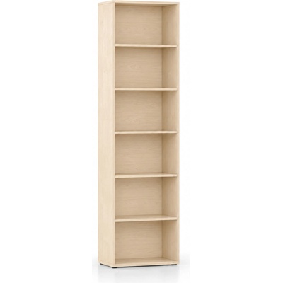 Knižnica INTEGRO vyššia, 2300x600x400 mm, 5 polic, breza