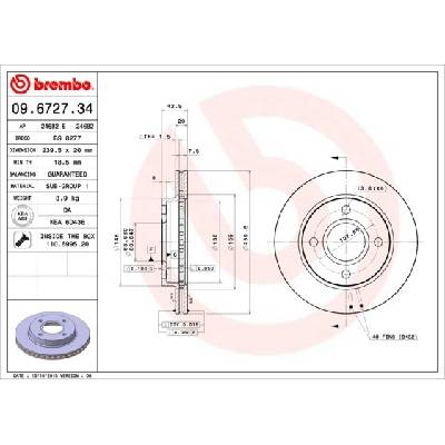 Brzdový kotouč BREMBO 09.6727.34 – Hledejceny.cz