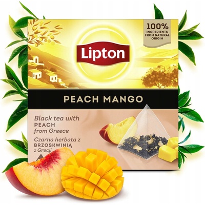 Lipton Čierny expresový čaj Peach Mango 20 x 1,7 g