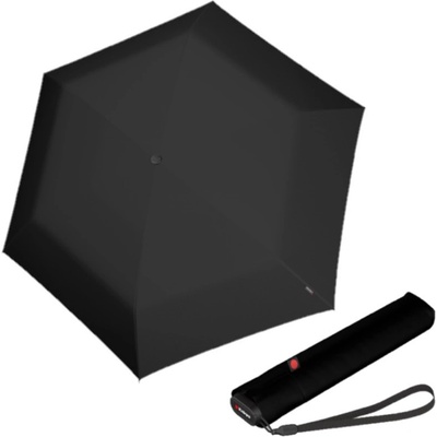 Knirps US.050 black lehký dámský skládací plochý deštník černý
