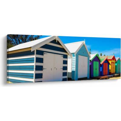 Obraz - Pláž Brighton, Melbourne, Austrálie, jednodílný 145x58 cm