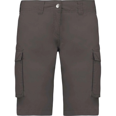 Kariban Dámské lehké bavlněné bermudy Mutipocket světle šedé uhlí