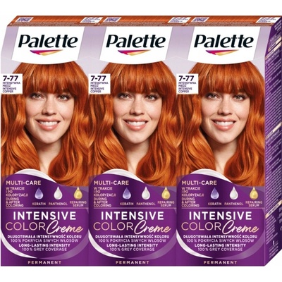 Palette Barva na vlasy 7-77 Intenzivní měděná x3