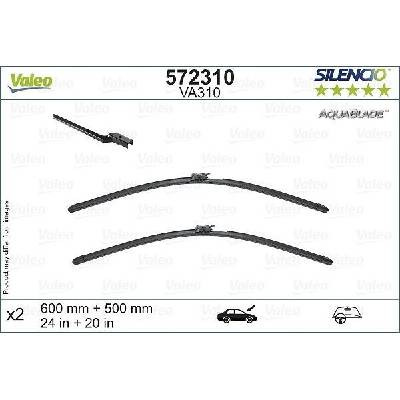 Valeo Silencio Aquablade set 600+500 mm VA 572310
