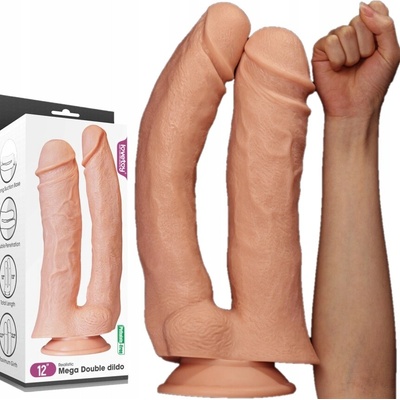 LoveToy Realistic Mega Double Dildo 12" Skin