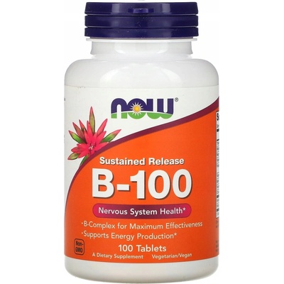 Now Foods B 100 Forte s postupným uvoľňovaním 100 tabliet