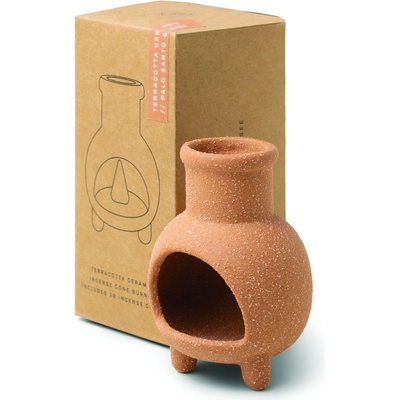 Paddywax Chimnea Palo Santo & Sage kadidlo 20 ks - Paddywax Stojánek s vonnými františky Palo Santo/Sage – 20 ks, hnědá barva, keramika – Hledejceny.cz