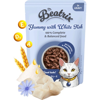 Beatrix Adult Cat s bielou rybou 85 g