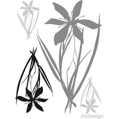 Ag Design AGF00443 samolepící dekorace Black/grey flowers F 0443 Šedé a černé květy rozměry 65 x 85 cm – Hledejceny.cz