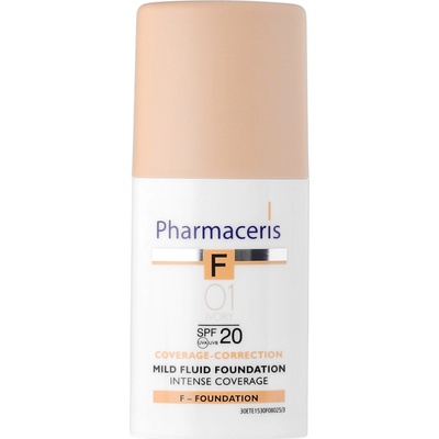 Pharmaceris F-Fluid Foundation intenzivně krycí make-up s dlouhotrvajícím efektem SPF20 1 Ivory For All skin Types with Imperfections 30 ml