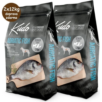 Kudo Dog Low Grain Senior&Light All Size Adriatic Fish 2 x 12 kg