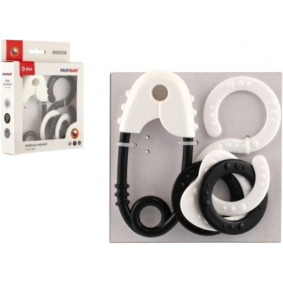 Profibaby Chrastítko 2 ks černobíla plast 13cm 125x16cm