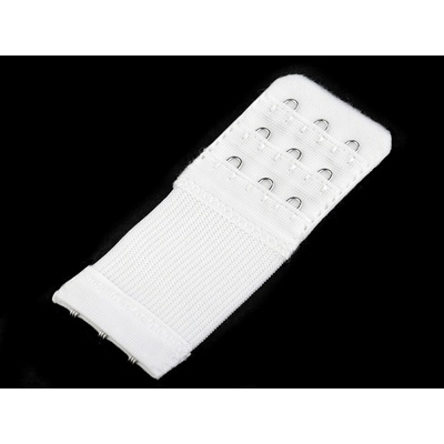 Prodloužení obvodu podprsenky šíře 40 mm trojřadé - bílá