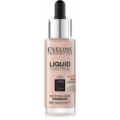 Eveline Cosmetics Liquid Control tekutý make-up s pipetou 002 Soft Porcelain 32 ml