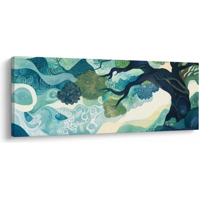 Obraz - Zelená koruna stromu života, jednodílný 100x40 cm