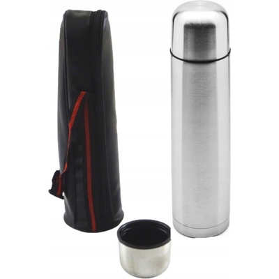 Brunbeste termoska + víčko + obal 1 l stříbrná