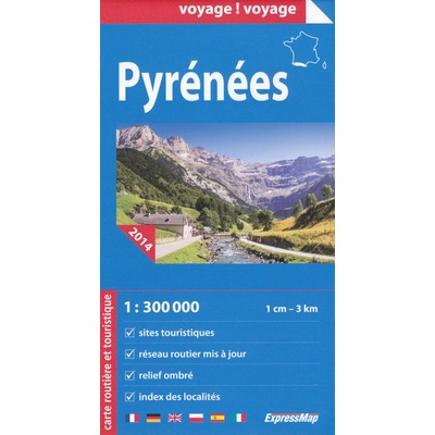 mapa Pyrénées Pyreneje 1:300 t. – Hledejceny.cz