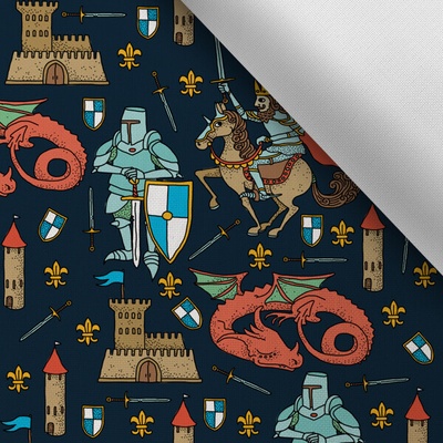 Takoy Látka s potiskem kočárkovina TD/NS rytíř na tmavěmodré by Takoy®