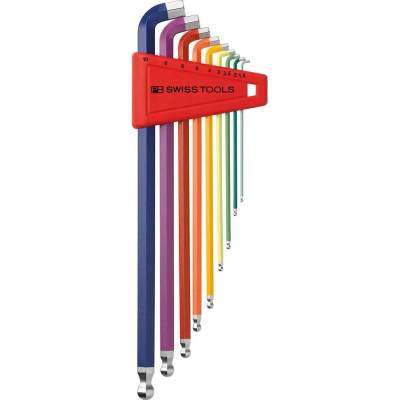 PB Swiss Tools Zástrčné klíče imbus 1,5 ÷ 10 mm dlouhé s kul.hlavou Sada 9 dílů PB 2212.LH-10 RB