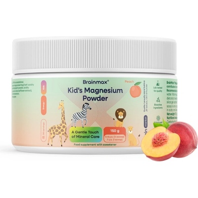 BrainMax Kids Magnesium Powder Peach 150 g