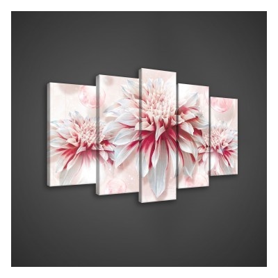 Obraz na plátne viacdielny - OB3571 - Ružové kvety 100cm x 60cm - S17