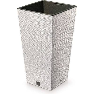 Prosperplast Květináč FURU SQUARE ECO WOOD bílý Velikost: 20 cm