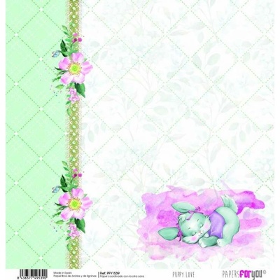 Scrapbookový papír ŠTĚNĚCÍ LÁSKA - Scrap paper PUPPY LOVE