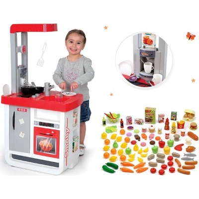Smoby Set kuchynka Bon Appétit so zvukmi a sada potravín do kuchynky Écoiffier