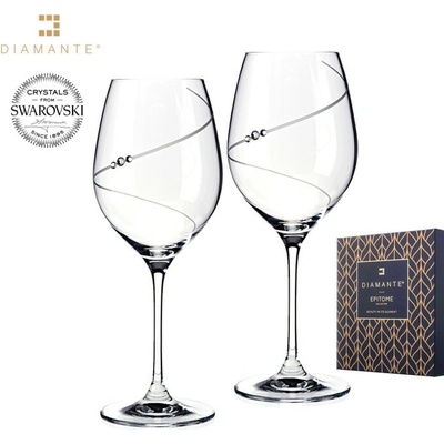 Swarovski Diamante sklenice na červené víno Silhouette City s kamínky 2 x 470 ml