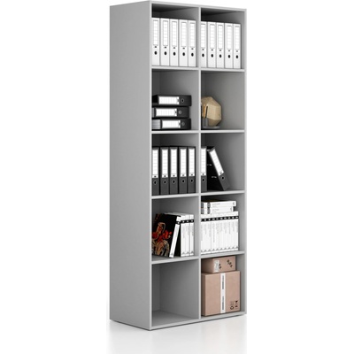 B2B Partner Regál FRAME, vysoký, 2 sloupce, 2162 x 872 x 450 mm, šedá 6120279