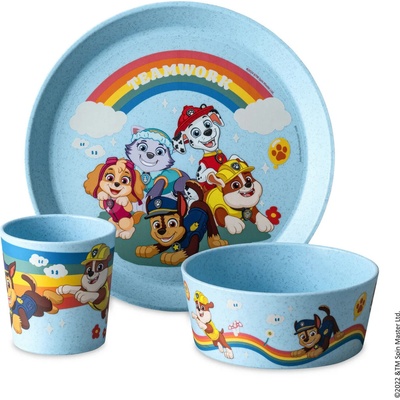 Koziol CONNECT detský jedálenský set Labková patrola modrá 3 ks