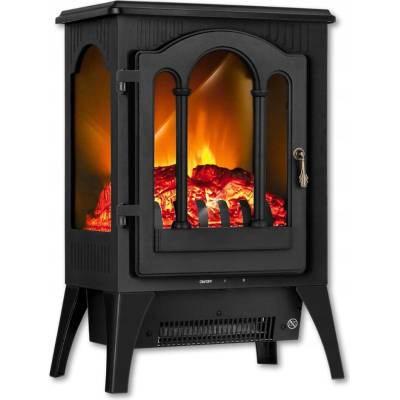 MPM Stojící krb s topnou funkcí 1750 W černý